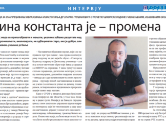 О почетку школске године у новим, измењеним околностима – директор Завода за унапређивање образовања и васпитања, др Златко Грушановић